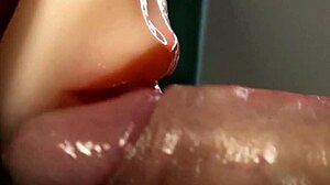 beautiful fuck doll gives wet blowjob to monster cock in latex