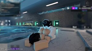 Shy girl pool rough fuck