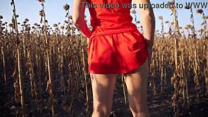 Hot Milf Teases Thong Ass in Short Skirt Outdoors