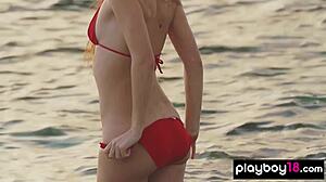 Petite Ukrainian Babe Demi Fray Undresses Playfully Outdoors, Revealing Her Small Tits and Sexy Body