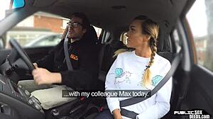 busty milf fucks doggystyle outdoors