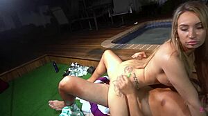 Hot Blonde Alessia Luna Dicked Down By Pool