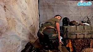 Sexy Amateur Soldier Plays With Her Pussy