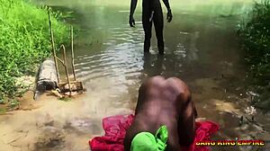 Local Stream Bath Turns Into Hardcore Doggy Style Fuck With Big Black Cock