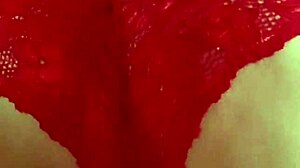 I was modelin' this red lace thong in pantyhose, but I tripped