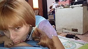 Tender Innocent Girl Tricked to Suck Cock and Ride It! What an Ass, Eat It All Bitch!