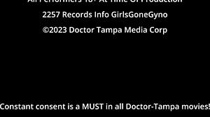 Carol cummings undergoes her annual assessment in latex nurse outfit