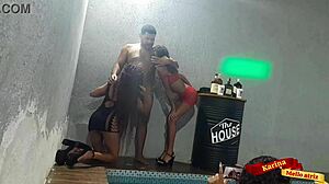 wild party reunion with ex and girlfriend