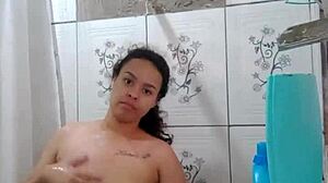 Hot Latina Brunette Pornstar Taking Bath, Exposing Her Wet Pussy And Big Ass!