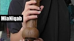 mia niqab compilation with toys feet licking cumshots