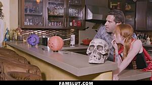 Stepdad Fucks Cute Brunette Stepdaughter Bent Over in Taboo Daddy Acts