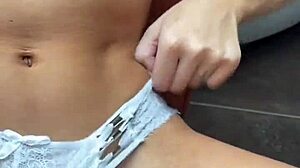 Petite blonde screams in pov missionary, cum splashes after doggy