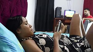 Hermosa Chica Colombiana Enters Hermanastro's Room To Touch Vagina While He Plays, Feeling Intense Desire For Big Cock Missionary