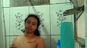 Hot Latina Brunette Pornstar Taking Bath, Exposing Her Wet Pussy And Big Ass!