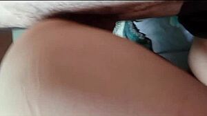 Wow, curvy milf gets hot cum on her fat cheeks!