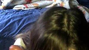 Intense Lipstick Blowjob and Handjob Leading to Cum