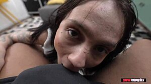 Tattooed skinny latina amateur receives intense anal assfucking from brazilian partner