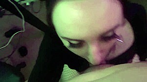 have you seen this goth slut deepthroating and sucking an older asian cock in homemade video?