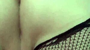 slut strips off bra and clothes for natural tits squirting with legs spread vibrator solo