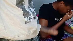 African Teen 18+ Delivers Sloppy Deepthroat with Cum on Face