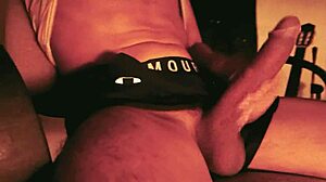 Guy Jerking Off Moaning In Underwear Makes His Big Cock Cum Hard After School