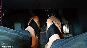 My nylon feet with toe separators in the car, oops!