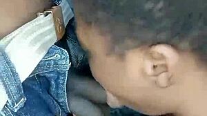 African Teen 18+ Delivers Sloppy Deepthroat with Cum on Face