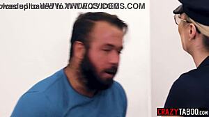 The blonde cop with big tits gets caught and fucked hard by monster cock