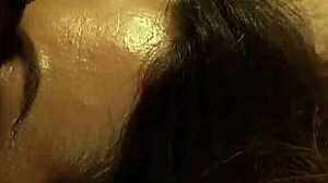 Horny Lesbian Madame Facesitting and Kissing With Tied Up Submissive Slave