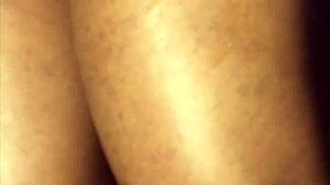 Amateur Thigh Fuck with Handjob and Fingering on Her Laps