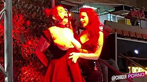 Fat Spanish Girl On Stage Gets Hot Wax Treatment!