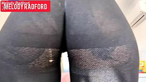 melody radford, this milf in sheer leggings, gets fucked hard