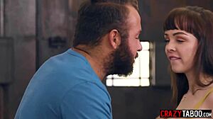 The blonde cop with big tits gets caught and fucked hard by monster cock