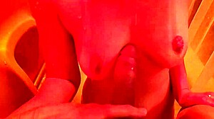 gagging on stranger with shower and tittie play