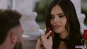 Violet Starr performs muff diving on the muscular brunette babe in stockings during blowjob and riding