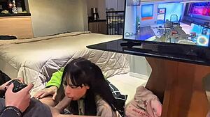 Perfect blowjob while gaming COD 3 with Amberzinha! 🎮