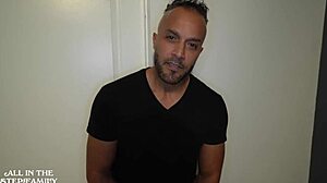 Stepbrothers double team hotwife with blowjob, doggystyle, and deepthroat in taboo roleplay scene