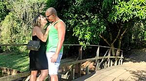 Fucking Behind The Trees In A Public Park With A Big Black Cock.