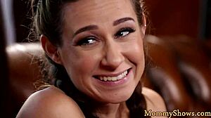 Busty lesbo milfs in stockings are fingering this lovely teen with group masturbation and big tits action.