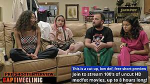 In the clinic, tanned nurse Aria Nicole uses toys and gloves for curly shaved orgasm play.