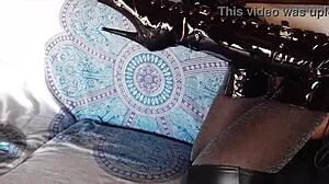 Petite Brunette In Black Pantyhose