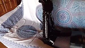 Petite Brunette In Black Pantyhose