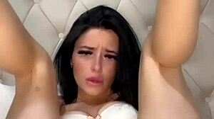 American teen student solo play on webcam