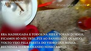 Bruna Silva as a hotwife after a party at her husband's friend's house