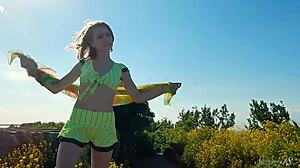 Spunky Teen 18+ Model Gets Naked While Outdoors