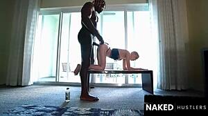 Oiled European Model Banged by Massive Black Stud