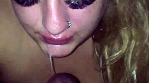 Blonde BBW Sloppily Sucks Monster BBC!