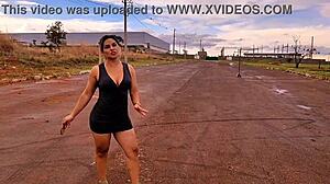 Fucked hotties ass outdoors on road