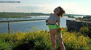 Spunky Teen 18+ Model Gets Naked While Outdoors