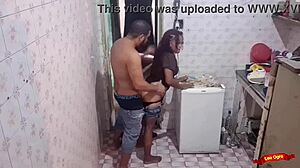 The maid gets her ass eaten by the boss casually.